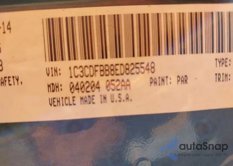 2014 Dodge Dart Sxt from USA, damaged, VIN 1C3CDFBB8ED825548